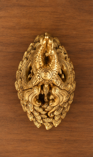 Ornate Brass Peacock Decorative Sculpture – Traditional Indian Craft