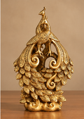 Ornate Brass Peacock Decorative Sculpture – Traditional Indian Craft