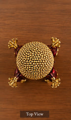 Royal Brass Reindeer Sculpture with Ornate Golden Sphere
