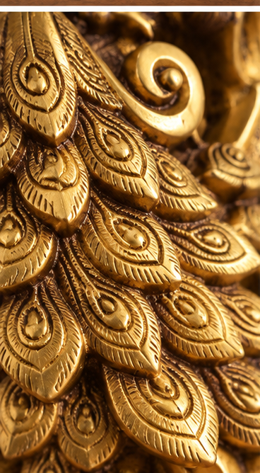 Ornate Brass Peacock Decorative Sculpture – Traditional Indian Craft