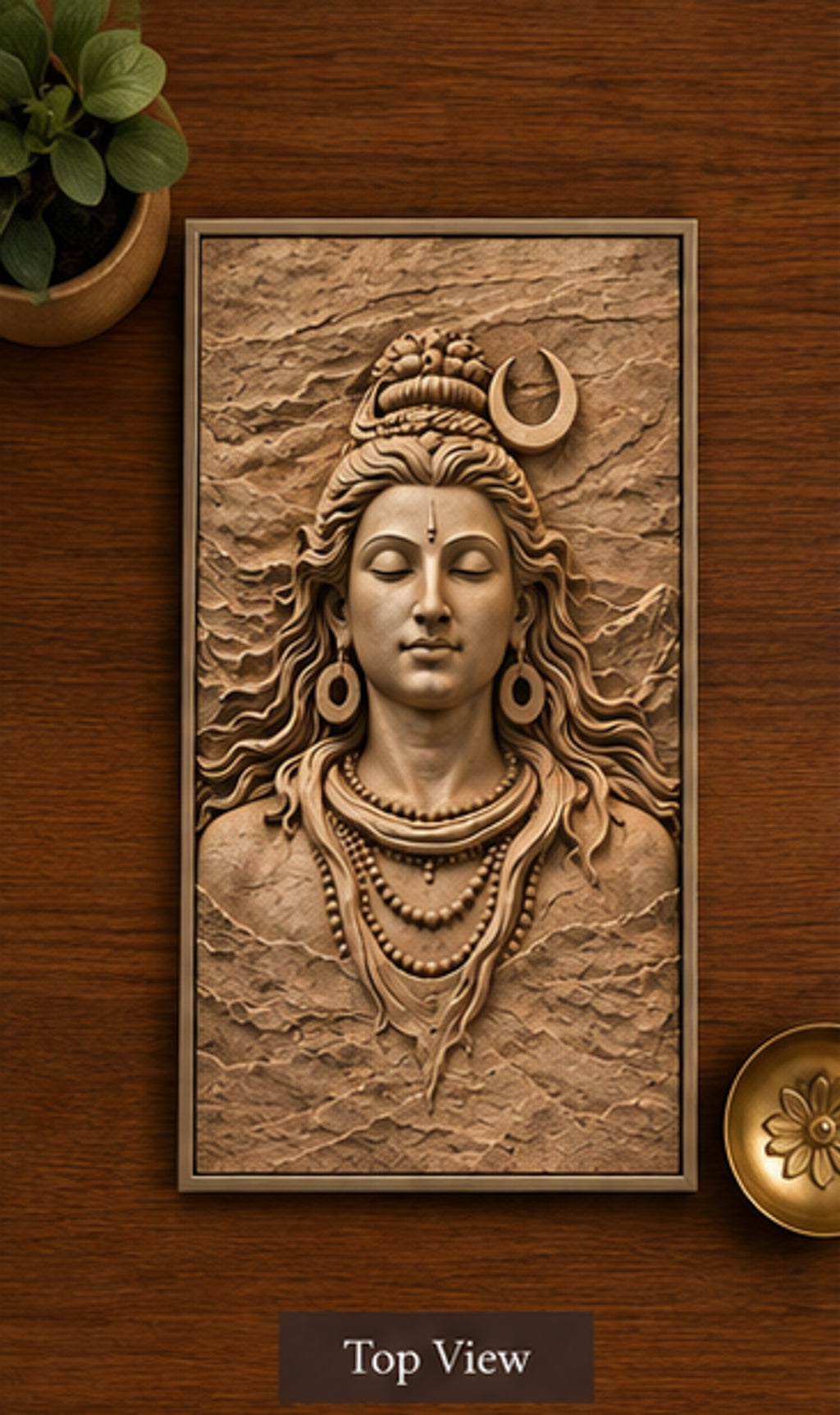 Handcrafted Carved Wooden Shiva Wall Plaque – Traditional Relief Art