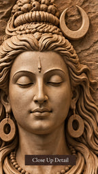 Handcrafted Carved Wooden Shiva Wall Plaque – Traditional Relief Art
