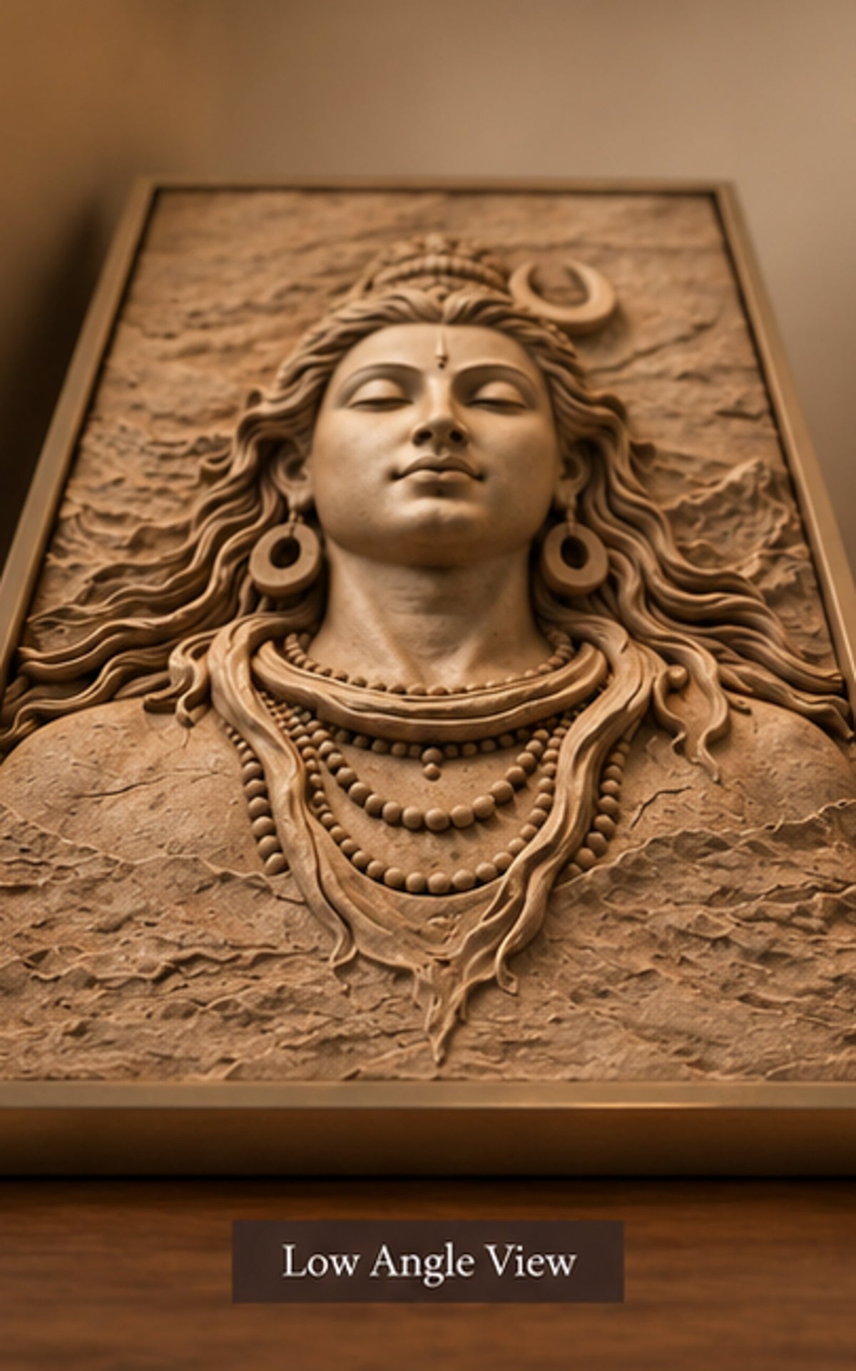 Handcrafted Carved Wooden Shiva Wall Plaque – Traditional Relief Art
