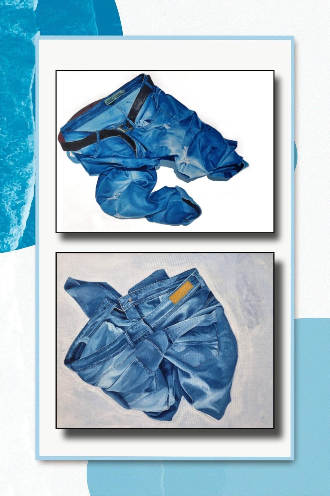 Blue Denim Collection – Realistic Fabric Study Art
