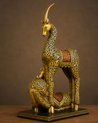 Royal Golden Antelope Pair – Handcrafted Decorative Art Sculpture