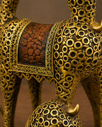 Royal Golden Antelope Pair – Handcrafted Decorative Art Sculpture